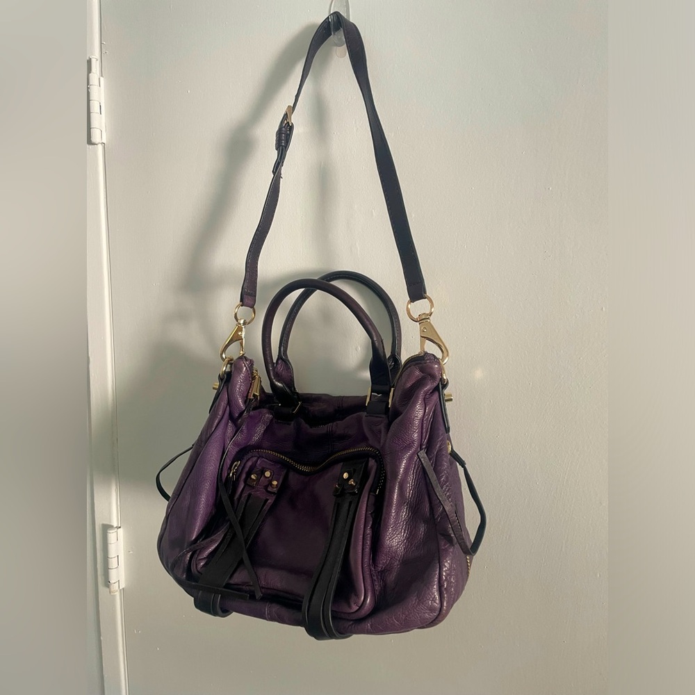 She + Lo Purple Leather Women's purse